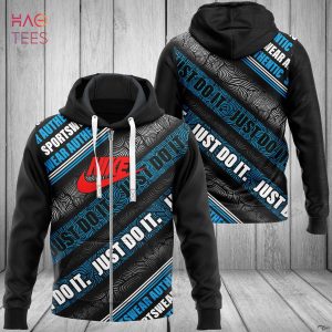 NEW Nike Stripe Blue Mix Black Luxury 3D Hoodie Limited Edition
