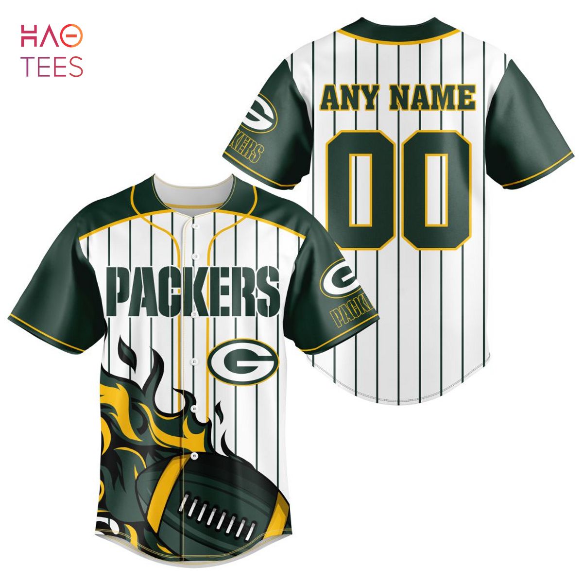 NFL Green Bay Packers, Specialized Design In Baseball Jersey