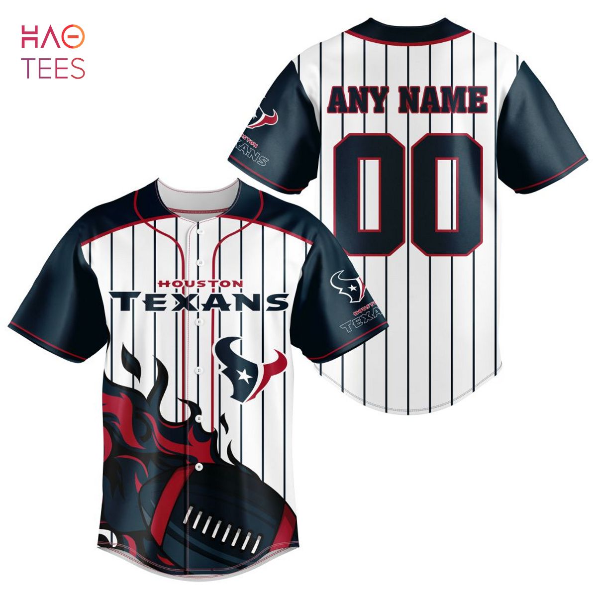 NFL Houston Texans, Specialized Design In Baseball Jersey