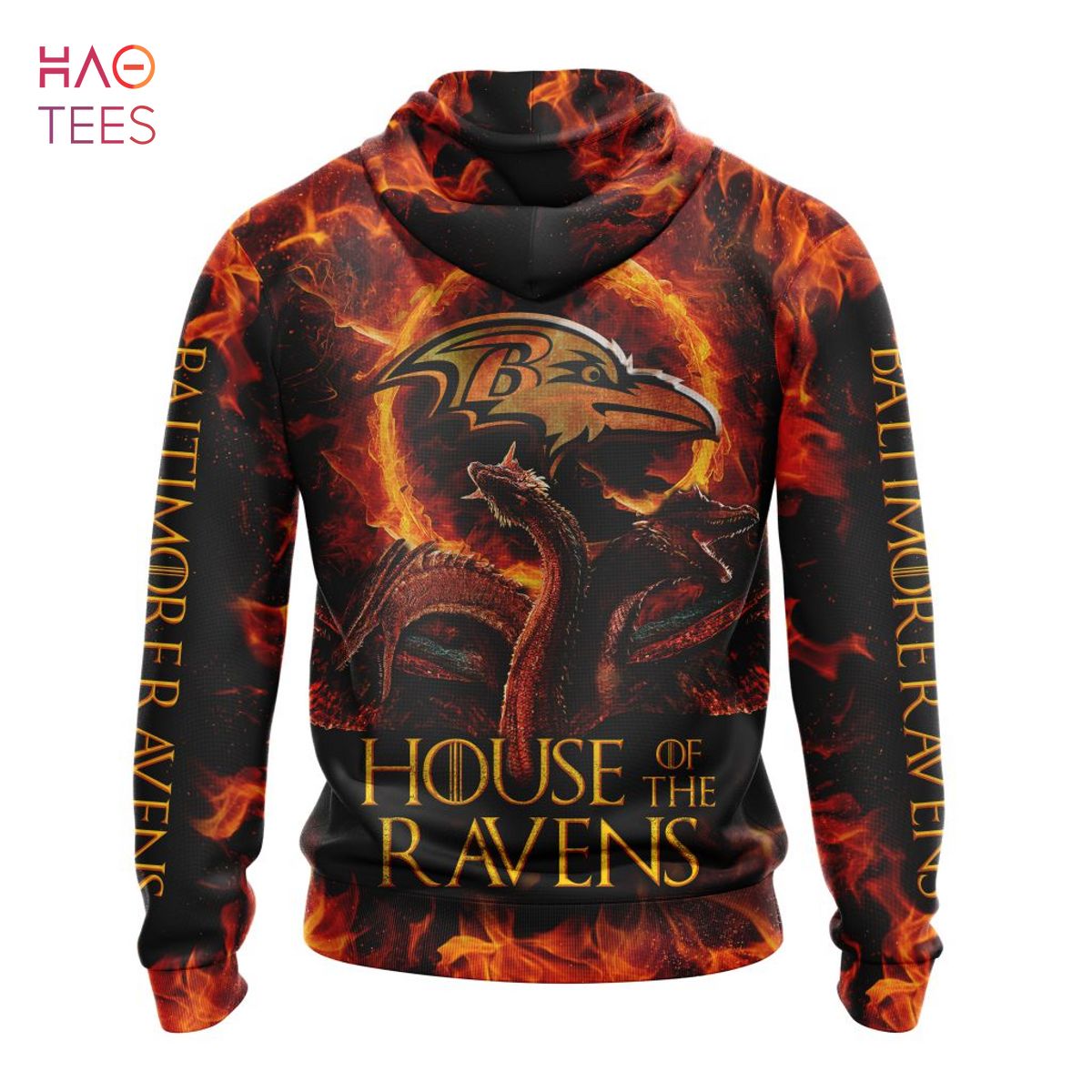 Baltimore Ravens Dragon Nfl 3D Hoodie T-Shirt