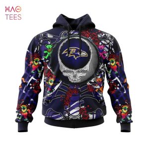 BEST NFL Baltimore Ravens Mix Grateful Dead, Personalized Name & Number Specialized Concepts Kits 3D Hoodie