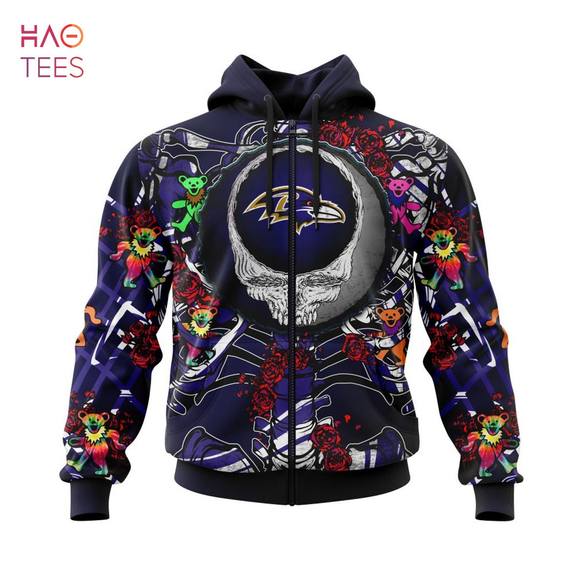 BEST NFL Baltimore Ravens Mix Grateful Dead, Personalized Name & Number Specialized Concepts Kits 3D Hoodie BEST NFL Baltimore Ravens Mix Grateful Dead, Personalized Name & Number Specialized Concepts Kits 3D Hoodie