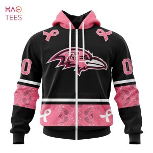 BEST NFL Baltimore Ravens, Specialized Design In Classic Style With Paisley! IN OCTOBER WE WEAR PINK BREAST CANCER 3D Hoodie