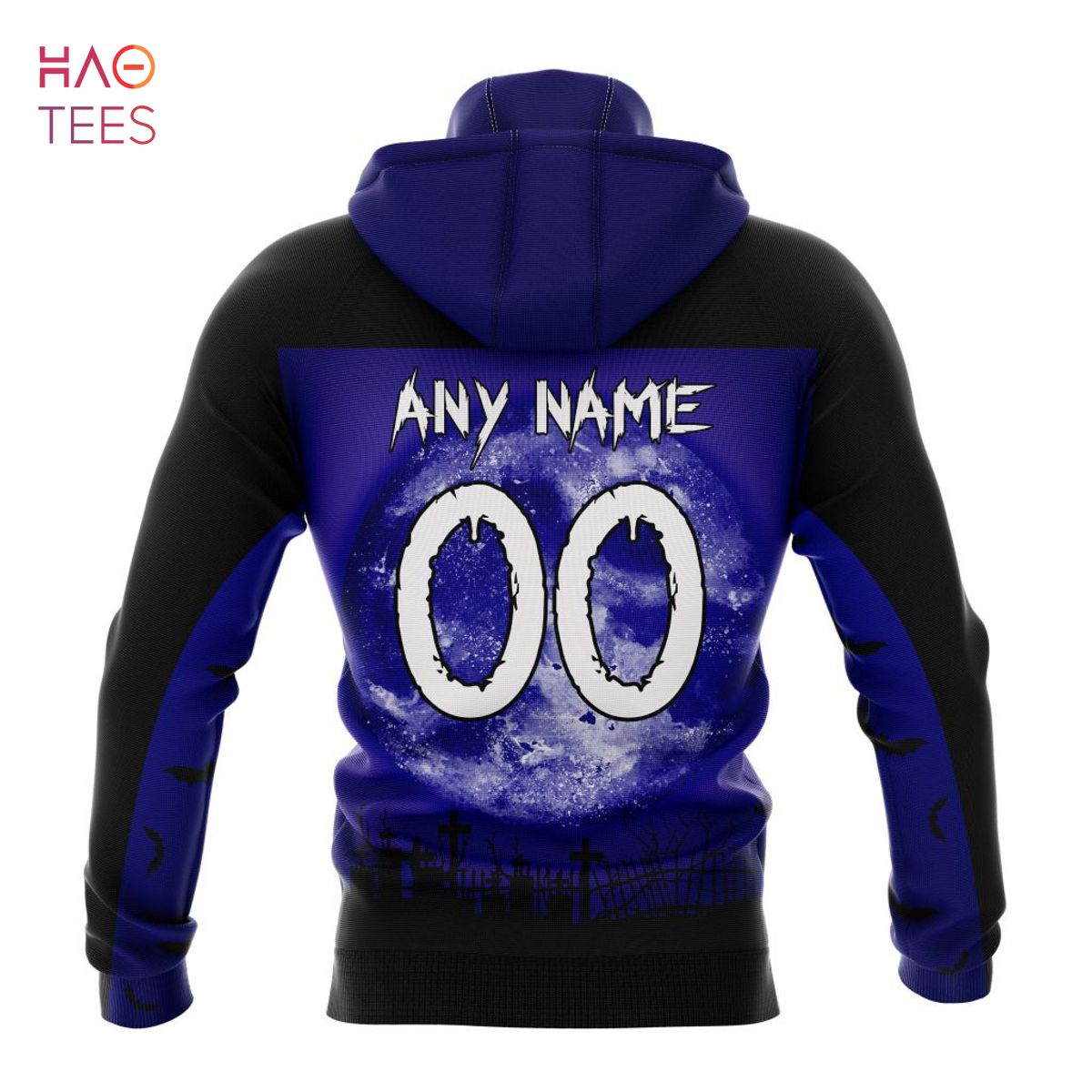 NFL Baltimore Ravens Skull Funny Violet 3D Hoodie Zip Hoodie For