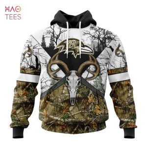 BEST NFL Baltimore Ravens, Specialized Specialized Design Wih Deer Skull And Forest Pattern For Go Hunting 3D Hoodie