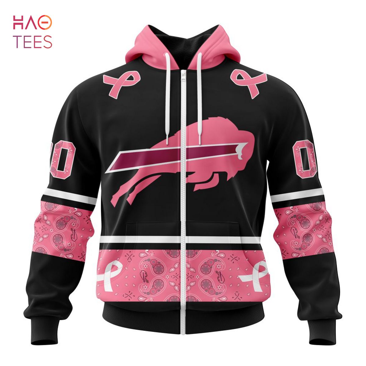 CustomCat Buffalo Bills Retro NFL Hoodie Light Pink / S