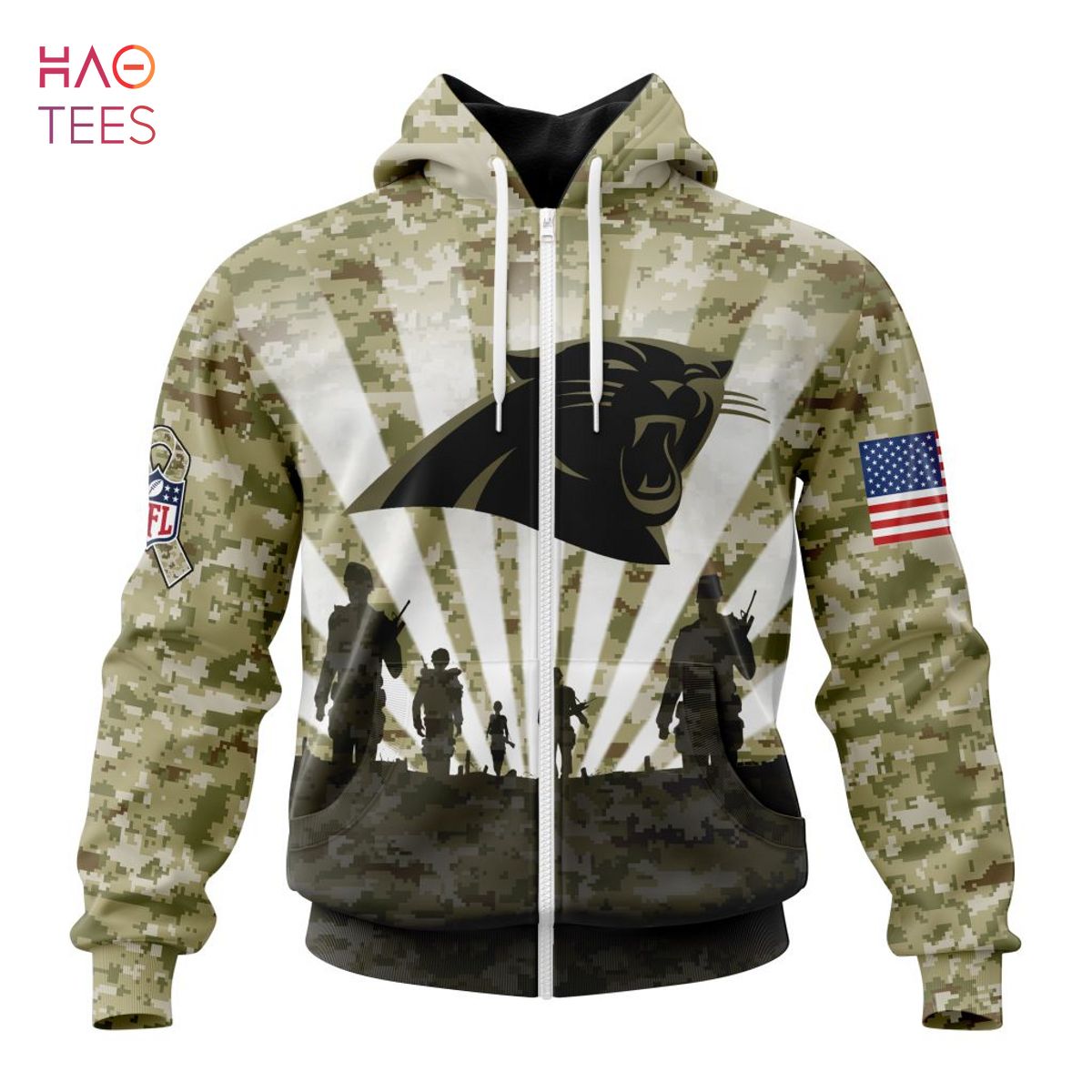 BEST NFL Carolina Panthers Salute To Service - Honor Veterans And Their  Families 3D Hoodie