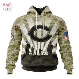 BEST NFL Chicago Bears Salute To Service – Honor Veterans And Their Families 3D Hoodie