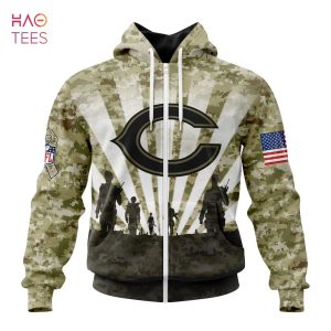 BEST NFL Chicago Bears Salute To Service – Honor Veterans And Their Families 3D Hoodie