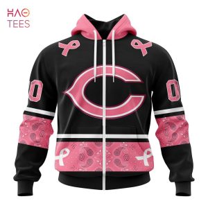 BEST NFL Chicago Bears, Specialized Design In Classic Style With Paisley! IN OCTOBER WE WEAR PINK BREAST CANCER 3D Hoodie
