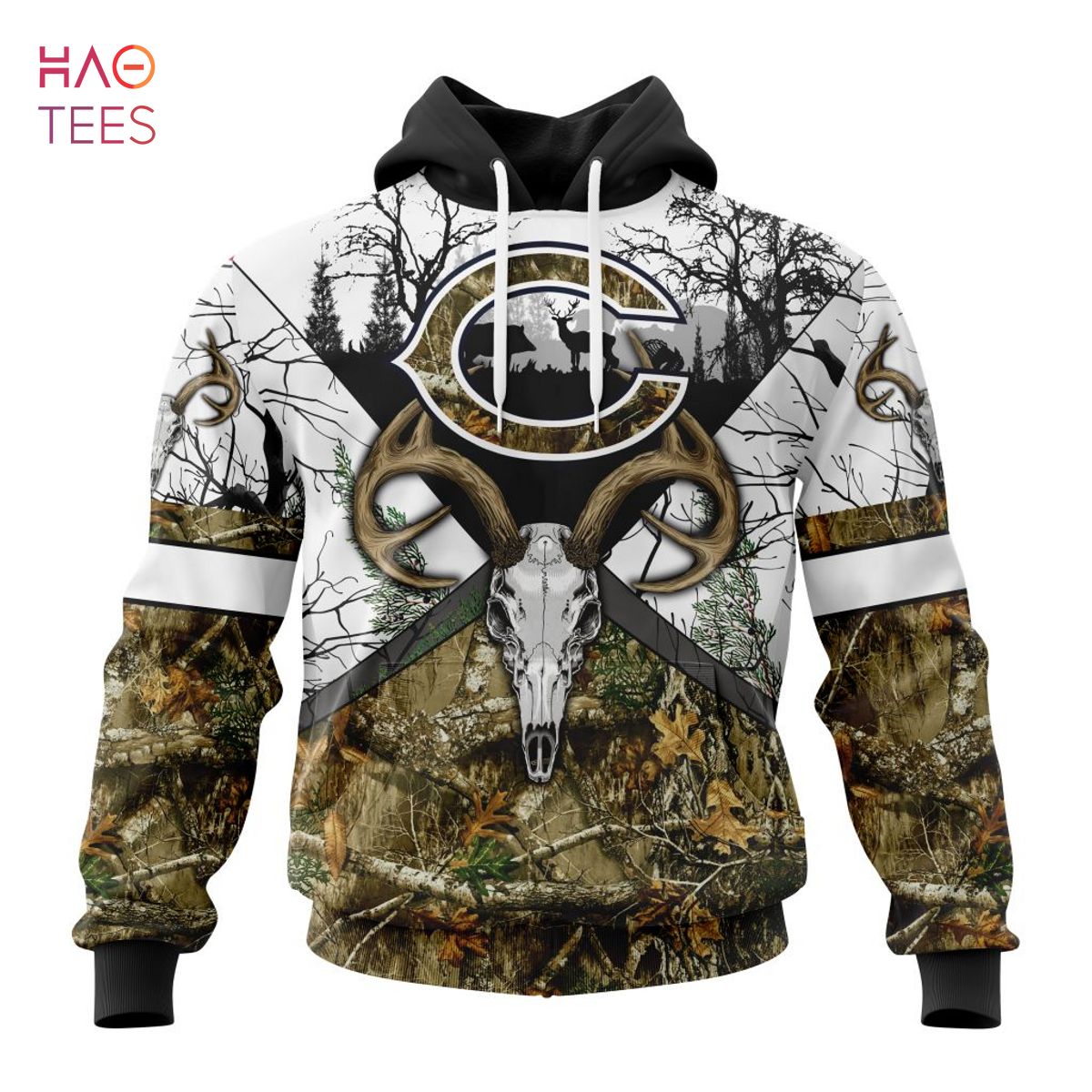 BEST NFL Chicago Bears, Specialized Specialized Design Wih Deer Skull And Forest Pattern For Go Hunting 3D Hoodie