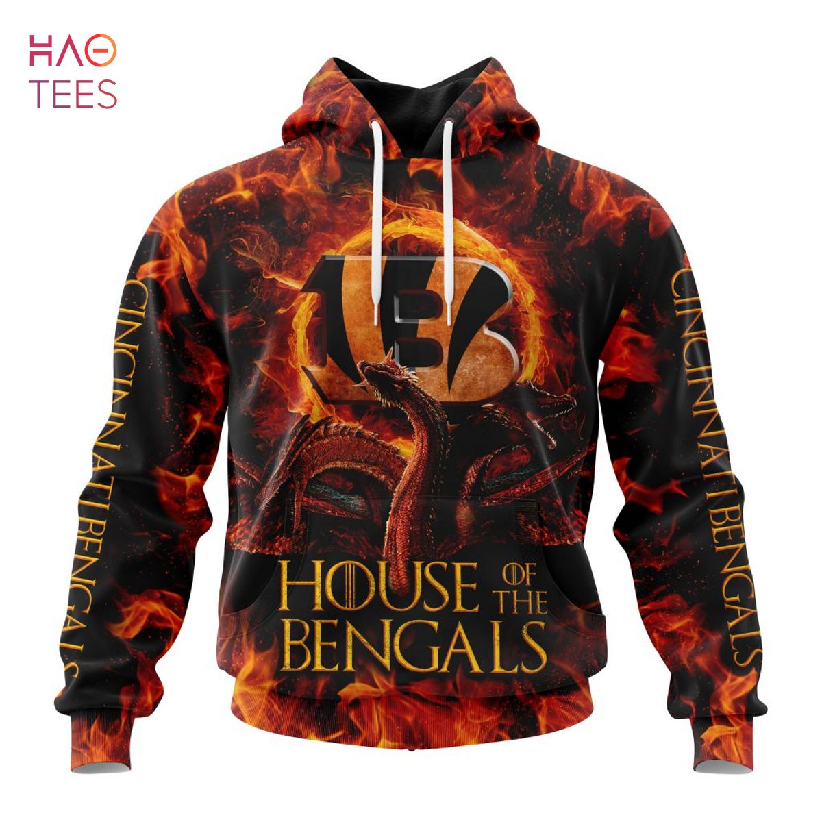 BEST NFL Cincinnati Bengals GAME OF THRONES – HOUSE OF THE BENGALS 3D Hoodie