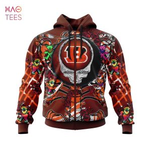 BEST NFL Cincinnati Bengals Mix Grateful Dead, Personalized Name & Number Specialized Concepts Kits 3D Hoodie