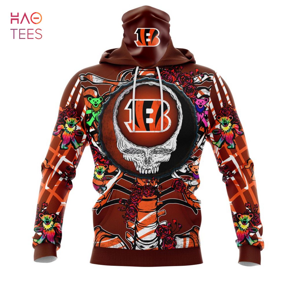 Custom Cincinnati Bengals Youth Hoodie 3D Grateful Dead Bengals Gift Ideas  - Personalized Gifts: Family, Sports, Occasions, Trending