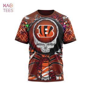 NFL Cincinnati Bengals Grateful Dead Fleece 3D Sweater For Men And