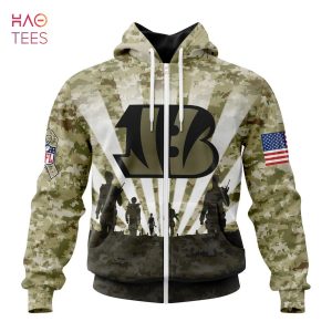 BEST NFL Cincinnati Bengals Salute To Service – Honor Veterans And Their Families 3D Hoodie