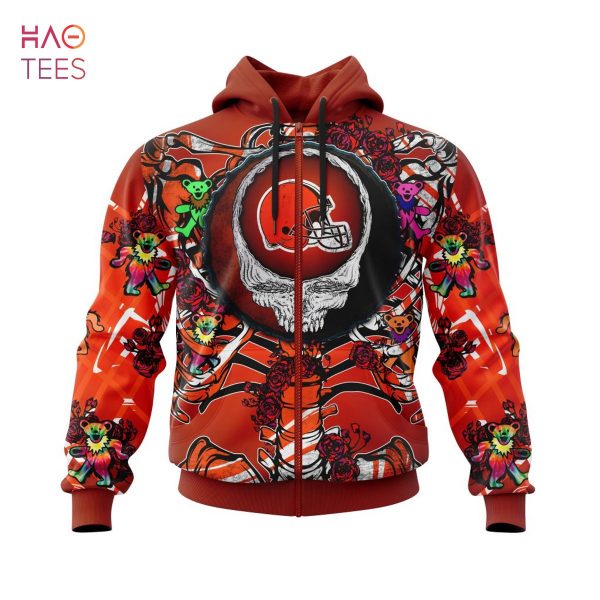 BEST NFL Cleveland Browns Mix Grateful Dead, Personalized Name & Number Specialized Concepts Kits 3D Hoodie
