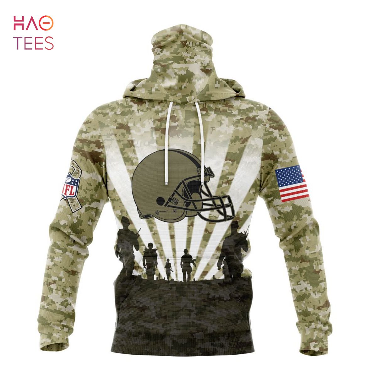 BEST NFL Cleveland Browns Salute To Service - Honor Veterans And Their Families 3D Hoodie