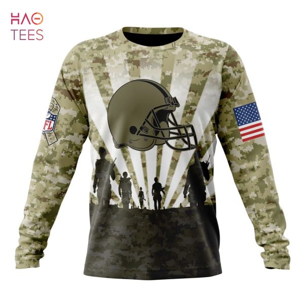 BEST NFL Cleveland Browns Salute To Service – Honor Veterans And Their Families 3D Hoodie