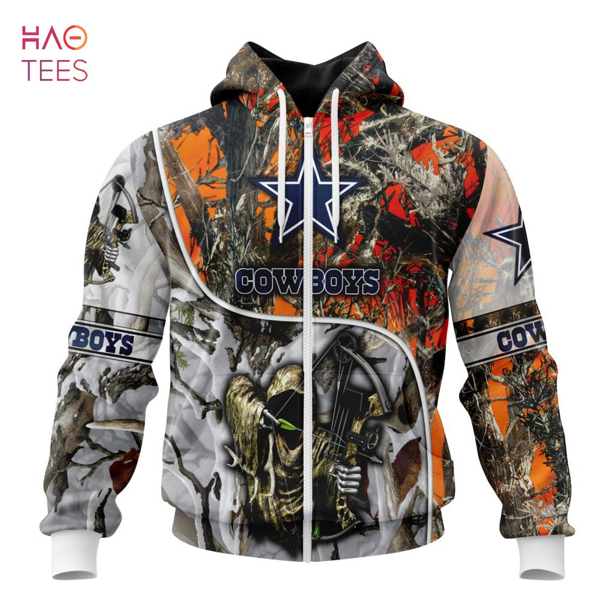 NFL Dallas Cowboys 3D Hoodie USA Flag Camo Realtree Hunting Gifts