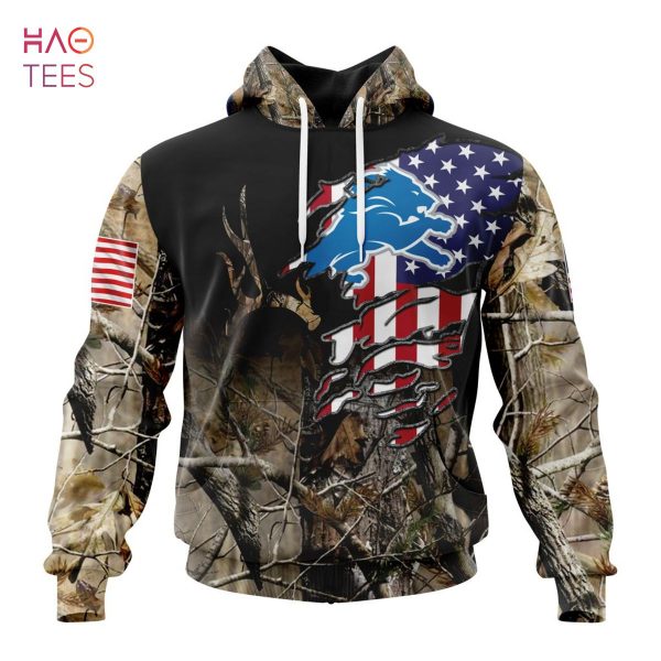 BEST NFL Detroit Lions Special Camo Realtree Hunting 3D Hoodie