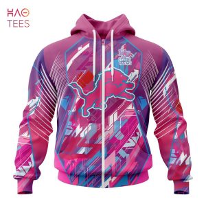 BEST NFL Detroit Lions, Specialized Design I Pink I Can! Fearless Again Breast Cancer 3D Hoodie