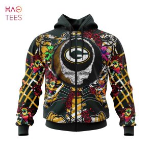 BEST NFL Green Bay Packers Mix Grateful Dead, Personalized Name & Number Specialized Concepts Kits 3D Hoodie