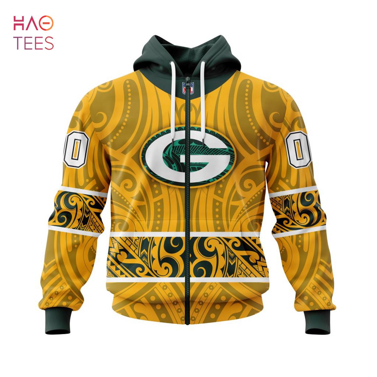 Green Bay Packers Hoodie  NFL Packers Yellow Bomber Hooded Jacket