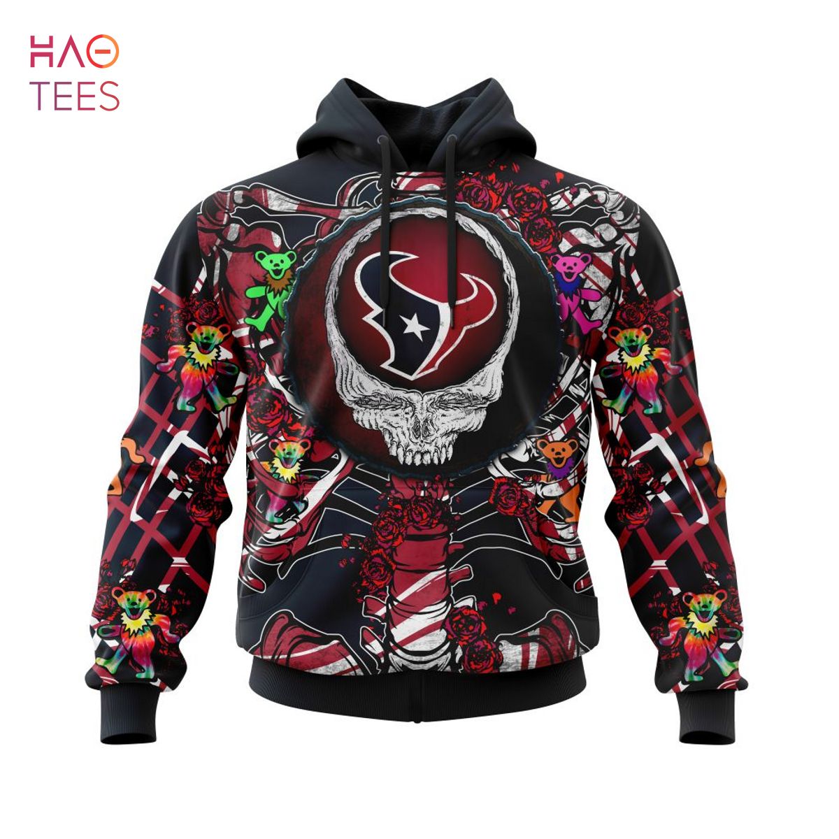 BEST NFL Houston Texans Mix Grateful Dead, Personalized Name & Number Specialized Concepts Kits 3D Hoodie