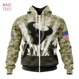 BEST NFL Houston Texans Salute To Service – Honor Veterans And Their Families 3D Hoodie