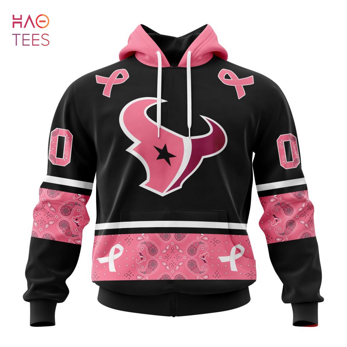 BEST NFL Houston Texans, Specialized Design In Classic Style With Paisley! IN OCTOBER WE WEAR PINK BREAST CANCER 3D Hoodie