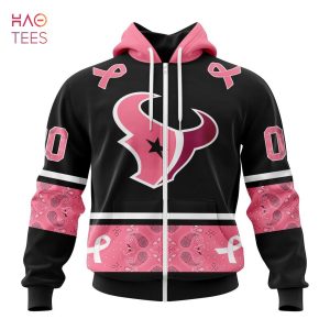 BEST NFL Houston Texans, Specialized Design In Classic Style With Paisley! IN OCTOBER WE WEAR PINK BREAST CANCER 3D Hoodie