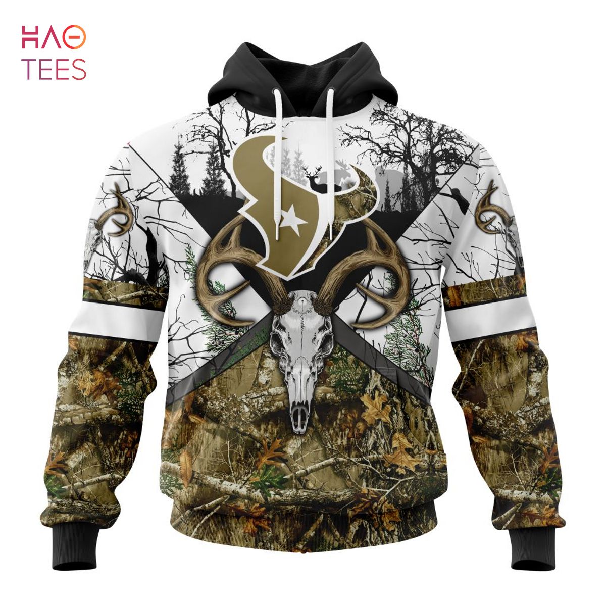 BEST NFL Houston Texans, Specialized Specialized Design Wih Deer Skull And Forest Pattern For Go Hunting 3D Hoodie