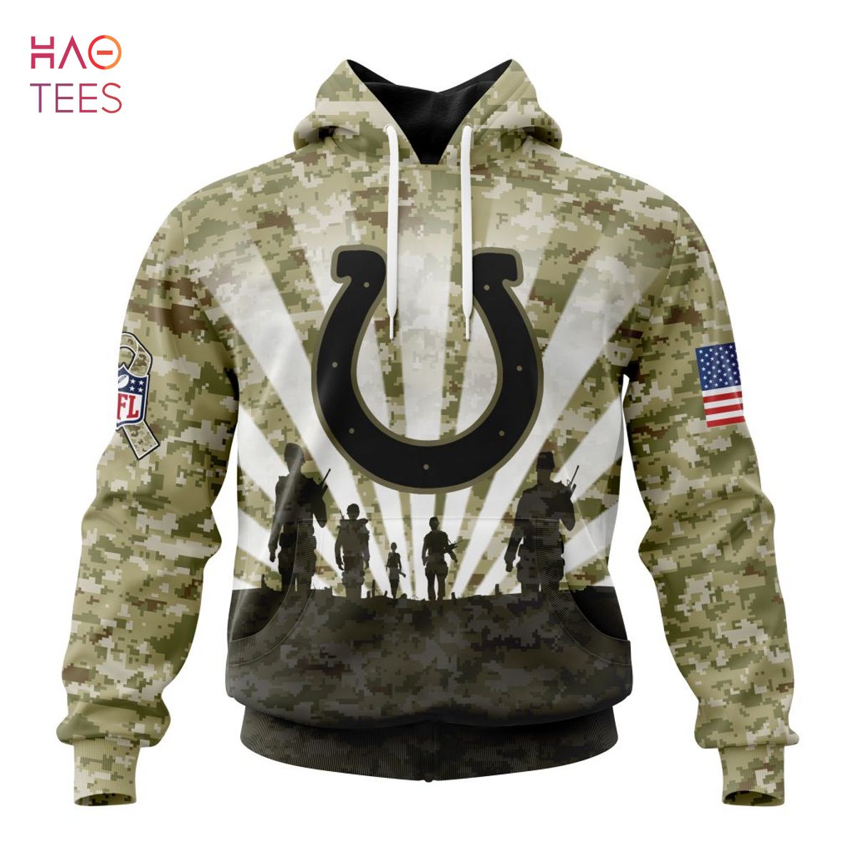 BEST NFL Indianapolis Colts Salute To Service – Honor Veterans And Their Families 3D Hoodie