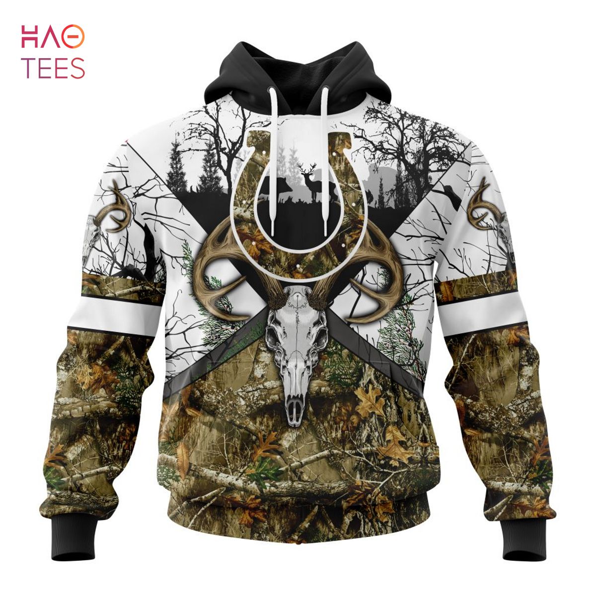 BEST NFL Indianapolis Colts, Specialized Specialized Design Wih Deer Skull And Forest Pattern For Go Hunting 3D Hoodie