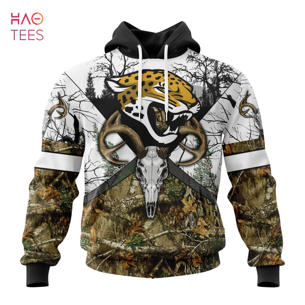 BEST NFL Jacksonville Jaguars, Specialized Specialized Design Wih Deer Skull And Forest Pattern For Go Hunting 3D Hoodie