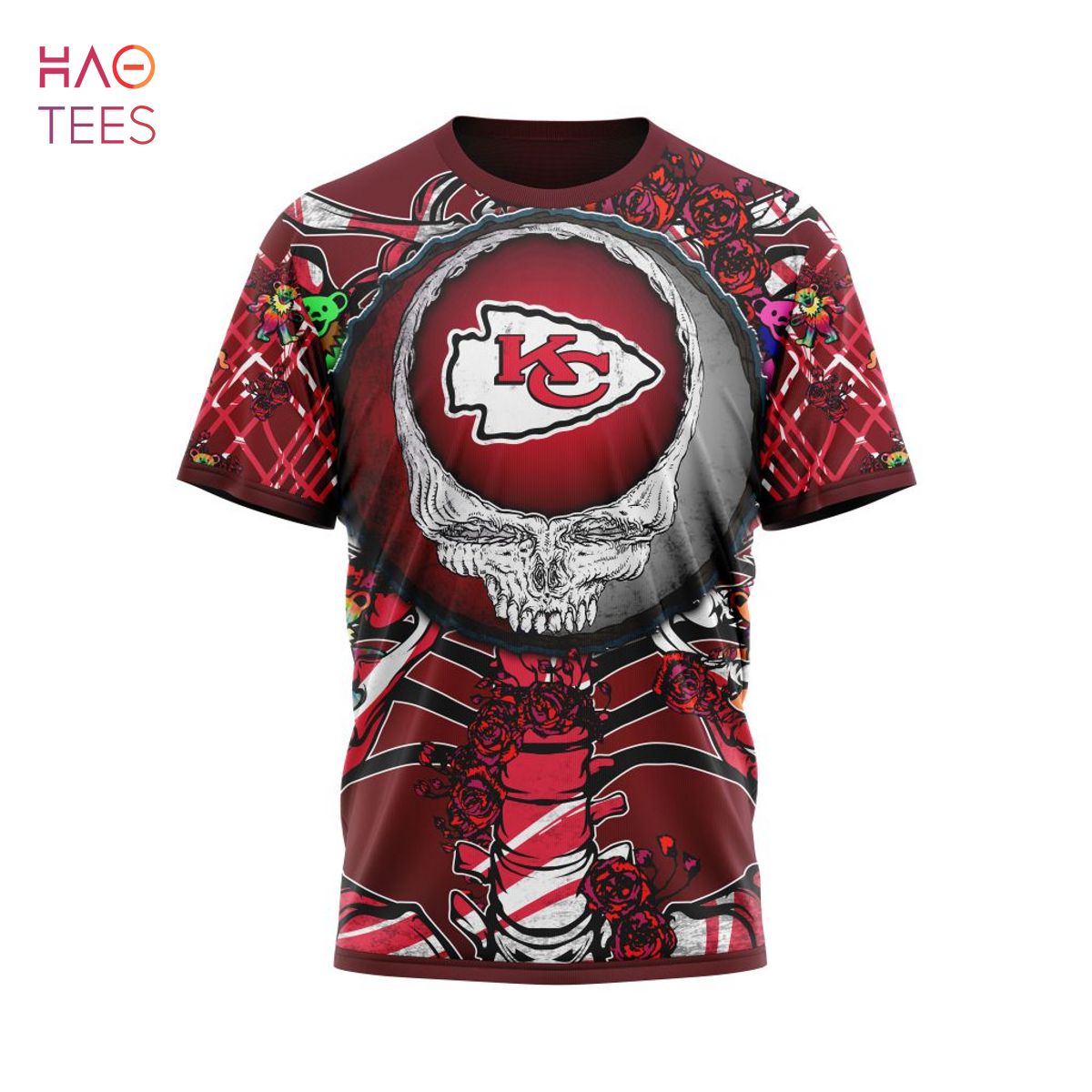 Custom Name Nfl Kansas City Chiefs Grateful Dead Hawaiian Shirt