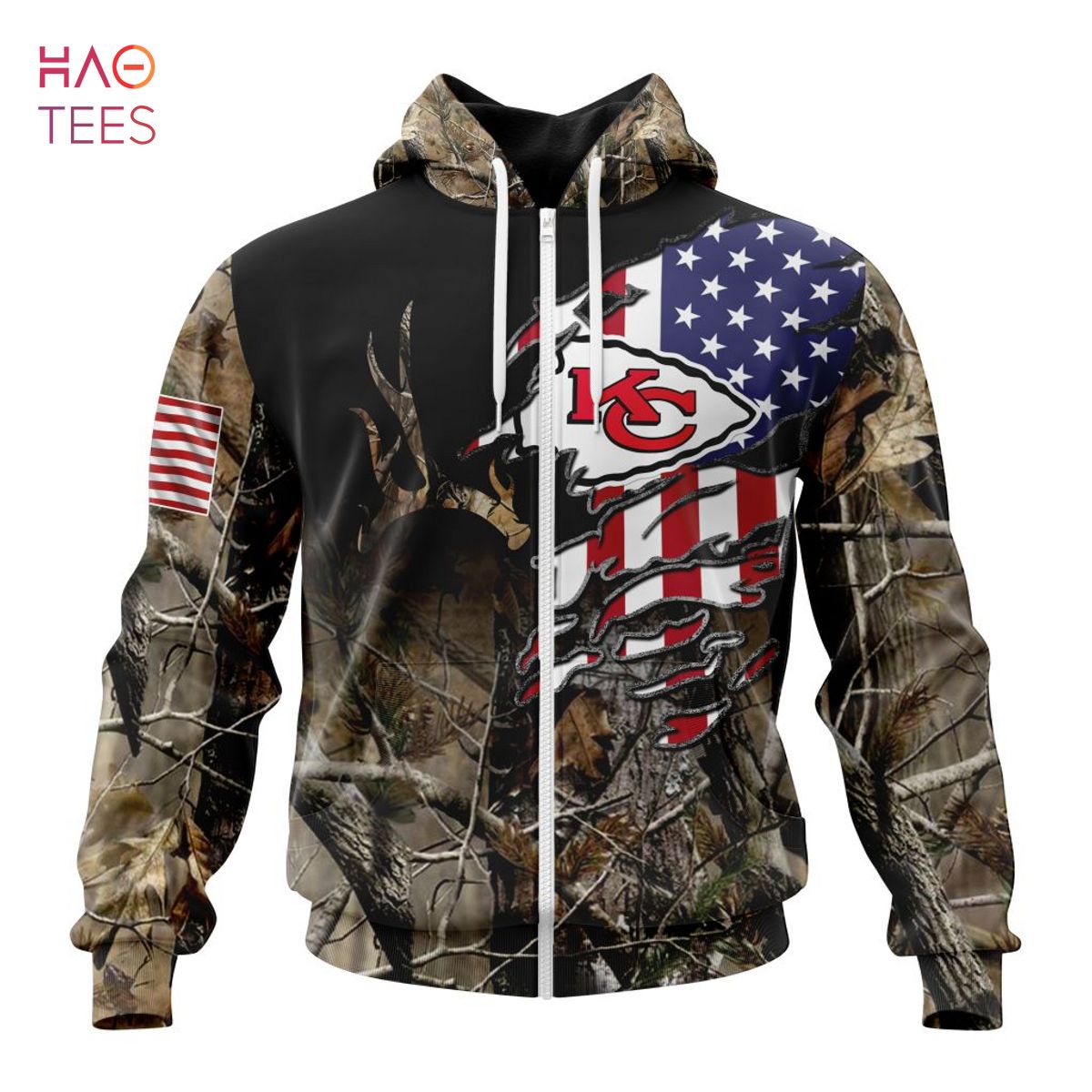 BEST NFL Kansas City Chiefs Special Camo Realtree Hunting 3D Hoodie