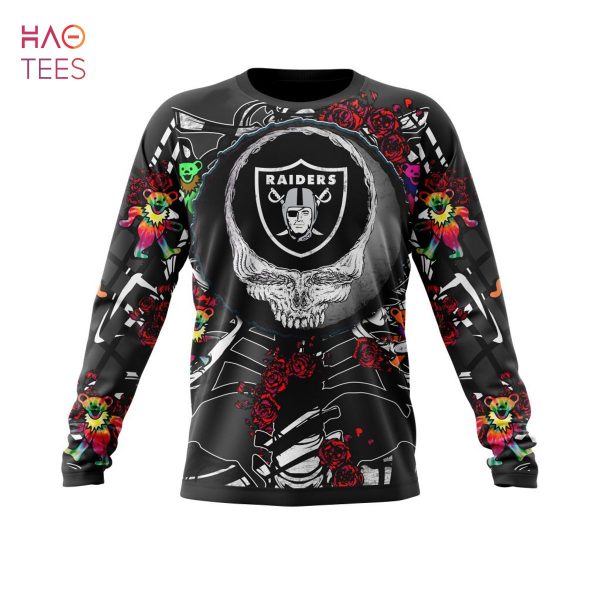 BEST NFL Las Vegas Raiders Mix Grateful Dead, Personalized Name & Number Specialized Concepts Kits 3D Hoodie