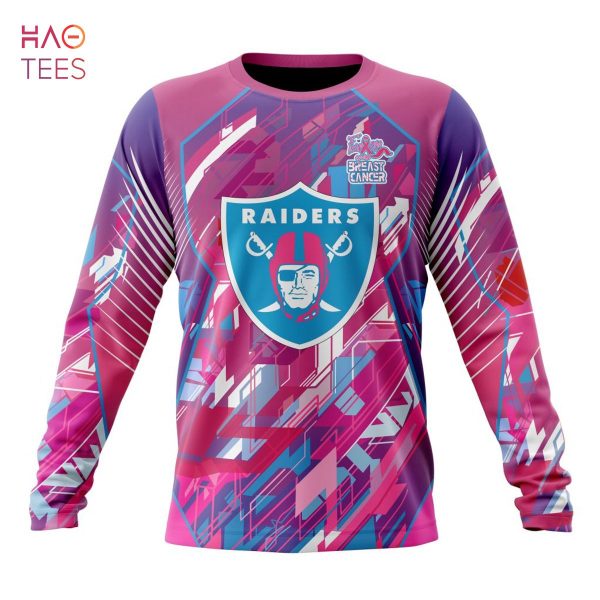 BEST NFL Las Vegas Raiders, Specialized Design I Pink I Can! Fearless Again Breast Cancer 3D Hoodie