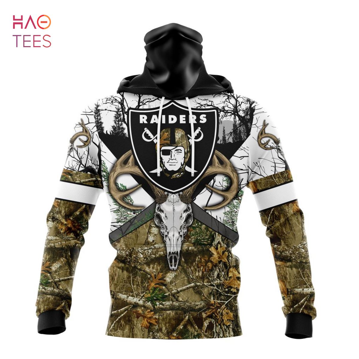 BEST NFL Las Vegas Raiders, Specialized Specialized Design Wih Deer Skull And Forest Pattern For Go Hunting 3D Hoodie