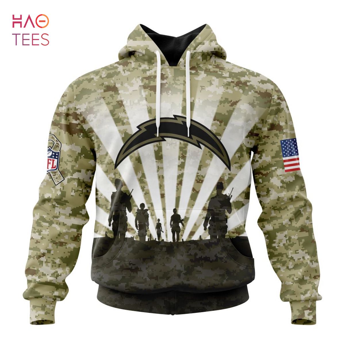 BEST NFL Los Angeles Chargers Salute To Service - Honor Veterans And Their Families 3D Hoodie