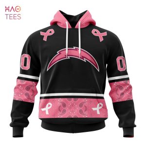 BEST NFL Los Angeles Chargers, Specialized Design In Classic Style With Paisley! IN OCTOBER WE WEAR PINK BREAST CANCER 3D Hoodie
