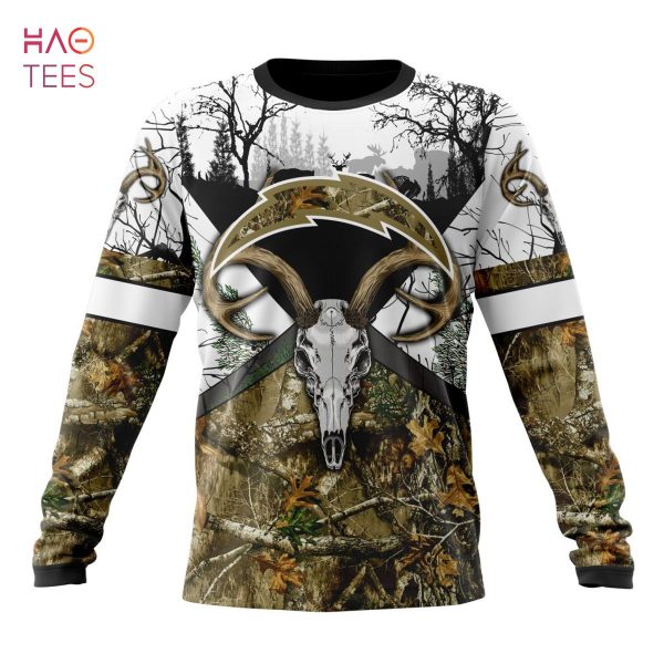 BEST NFL Los Angeles Chargers, Specialized Specialized Design Wih Deer Skull And Forest Pattern For Go Hunting 3D Hoodie