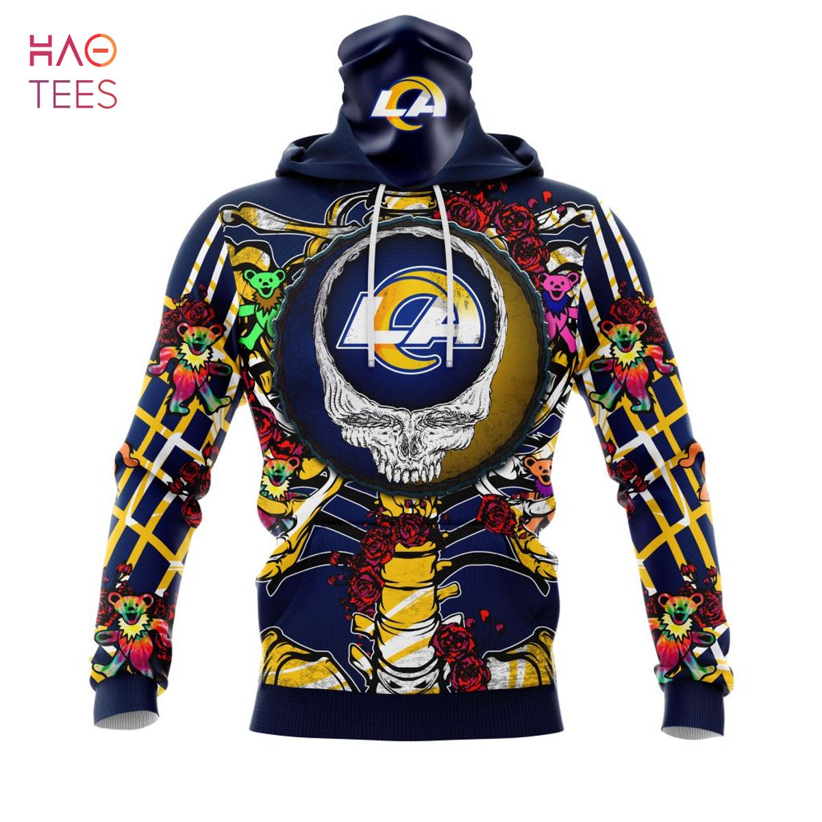 BEST NFL Los Angeles Rams Mix Grateful Dead, Personalized Name & Number Specialized Concepts Kits 3D Hoodie