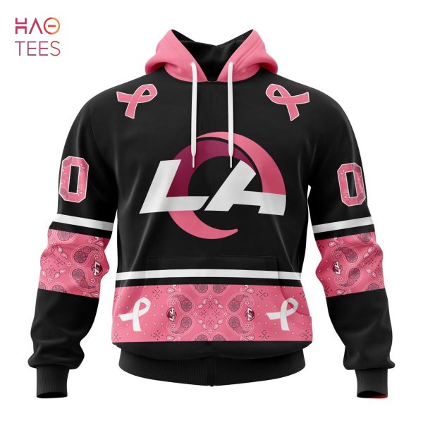 BEST NFL Los Angeles Rams, Specialized Design In Classic Style With Paisley! IN OCTOBER WE WEAR PINK BREAST CANCER 3D Hoodie