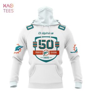 BEST NFL Miami Dolphins 50th Anniversary Of The 1972 Perfect Season White  Kits 3D Hoodie