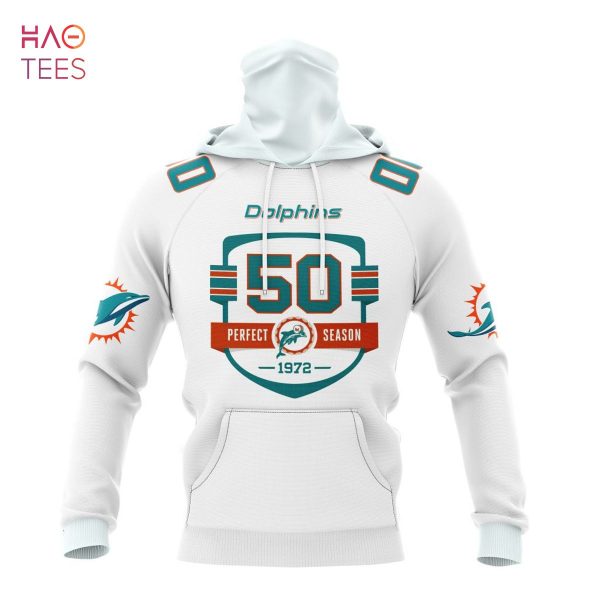 BEST NFL Miami Dolphins 50th Anniversary Of The 1972 Perfect Season White Kits 3D Hoodie