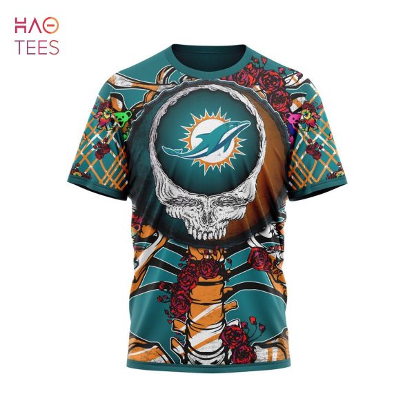 BEST NFL Miami Dolphins Mix Grateful Dead, Personalized Name & Number Specialized Concepts Kits 3D Hoodie