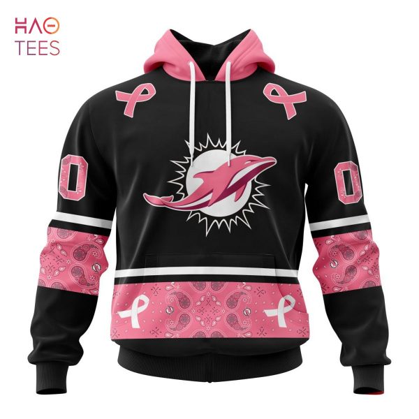 BEST NFL Miami Dolphins, Specialized Design In Classic Style With Paisley! IN OCTOBER WE WEAR PINK BREAST CANCER 3D Hoodie